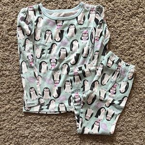 Carter's Penguin Print Kids Pajama Set - Light Blue